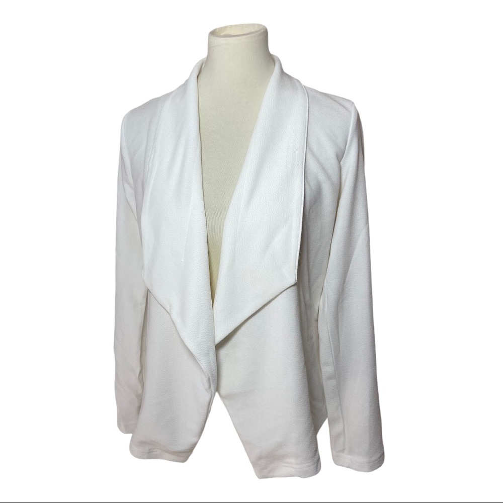 Doublju Open Front Blazer White